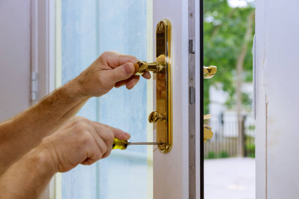 Locksmith in NJ Jersey Strong installed on wood door lock systems security protection for apartment.