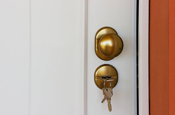 Open office door with keys. Secure by Jersey Strong Locksmith in NJ for any commercial office lockouts